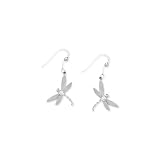 Sterling Silver Cubic Zirconia ''Dragonfly'' Dangle Earrings