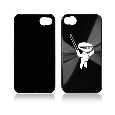Apple iPhone 4 4S 4G Black A1011 Aluminum Hard Back Case Cover Ninja with Sword