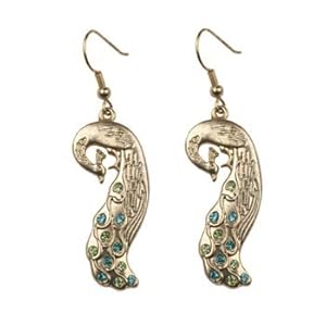 Peacock Earrings - Collectible Jewelry Accessory Dangle Studs Jewel