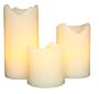 Gerson Company Everlasting Glow Flameless Ivory Wax Candles with Drip Effect, Set of 3