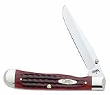 Case Cutlery 02743 Pocket Worn TrapperLock Pocket knife with Stainless Steel Blade, Old Red Bone