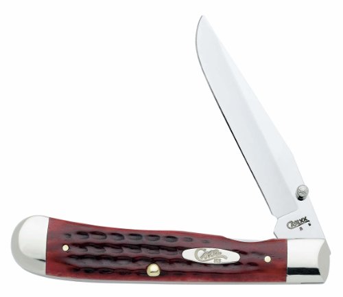 Case Cutlery 02743 Pocket Worn TrapperLock Pocket knife with Stainless Steel Blade, Old Red Bone