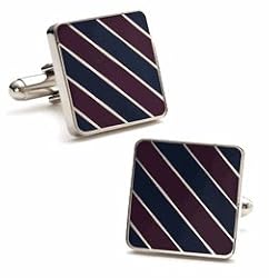 Navy Purple Repp Stripe Cufflinks