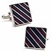 Navy Purple Repp Stripe Cufflinks