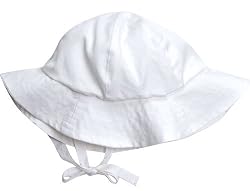 Under The Nile Poplin Sunhat, White, 12-24 Months