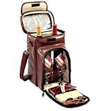 Picnic Time 665-60183 Legacy Avanti Mahogany Leatherette Wine and Cheese Tote