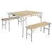 10T Camping-Tisch Kombination porTABLE Bench, silber, 4 Personen