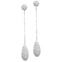 Jessica Simpson's Pave CZ Diamond Silver Double Drop Earring