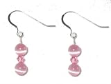 Pretty In Pink Sterling Silver Grade A Cat's Eye & Swarovski Crystal Earrings
