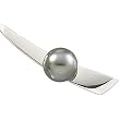 14K White Gold Tahitian Cultured Button Grey "B" Quality Pearl Brooch