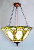 Hanging Tiffany Light Fixture, Victorian style inverted pendant