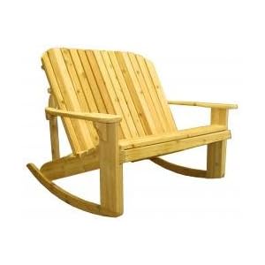 Eureka Wood Works Western Red Cedar Outdoor Patio 44-inch Love Seat Adirondack Rocking Chair,... by