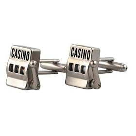 Slot Machine Cuff Links With Moving Parts - Lever Spins Wheels by Kikkerland