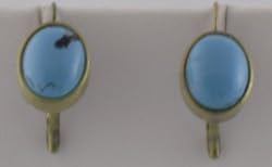 Gold and Aqua Drop Earrings