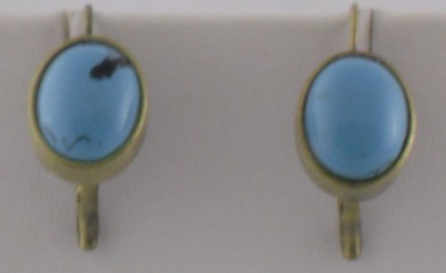 Gold and Aqua Drop Earrings