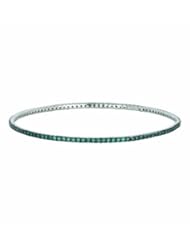 14K White Gold Blue diamond Bangle