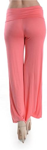 Womens Comfy Chic Palazzo Lounge Pant (Small, Coral)