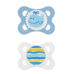 Mam Original Latex 2 Pacifiers + 1 cllip keeper 2+ Months - boy colors