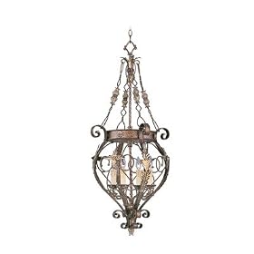 Livex 8847-64 Pomplano Foyer Light Palacial Bronze with Gilded Accents
