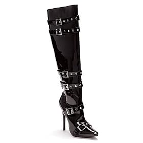 516-LEXI, 5 Heel Knee High Boots With Buckles and Inner Zipper Halloween or Theatre Costume Shoes...