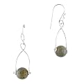 Sterling Silver Labradorite Drops Earrings - Grey