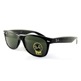 RAY-BAN RB 2132 New Wayfarer 901L Black G-15XLT Sunglasses, 55-18-145, Free Shipping!