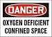 DANGER OXYGEN DEFICIENT CONFINED SPACE 10 x 14 Plastic 5 Yr Sign