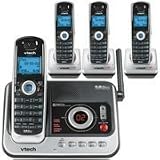 V-Tech DS4121-4 5.8GHz DSS Four Handset Cordless Answering System with Caller ID (Silver/Black)