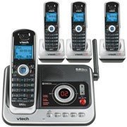 V-Tech DS4121-4 5.8GHz DSS Four Handset Cordless Answering System with Caller ID (Silver/Black)