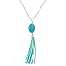 Zhenhui High Quality Jewelry Faux Leather Tassel Stone Pendant Gold Tone Long Chain Women Fashion Necklace