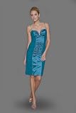 Teal Stretch Satin Dresses by Nicole Miller