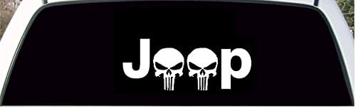 Jeep Logo with Punisher Skulls 4x4 Outdoor Large Back Window Decal