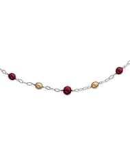 SS 18in Burgundy & Black Freshwater Cult. Pearl w/ 2in ext. Necklace