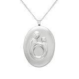Sterling Silver Mother and Child Locket Pendant, 18