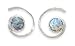 Sterling Silver Spiral Design Post Earrings With Ancient Roman Glass