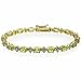 Vermeil (24K Gold over Sterling Silver) Oval Genuine Peridot and Genuine Diamond Accent Bracelet