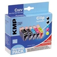 KMP C52V Tintenpatrone ersetzt CLI-8Bk PGI-5Bk Vorteilspack für Canon 4 x 13 ml und 1 x 26 ml Gr.1503 1504 1505