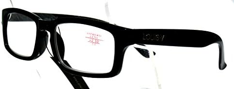 Optical Reading Glasses Contemporary Unisex Design LOUIS VALENTIN Fashionable Ladies Men Women Eyeglasses + Soft Pouch +2.50 Black