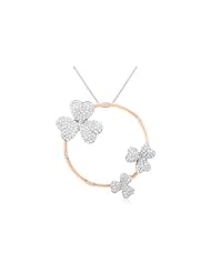 18k WHITE/ROSE GOLD WOMENS PENDANT LP-4951 DIAMOND 1.29CT TW