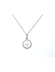 14K White Gold White Pearl/Diamond Earring/Ring/Charm Set