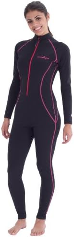 Women Coverup Full Body Sun Protection Swimsuit Pink Stitch