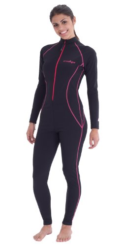 Women Coverup Full Body Sun Protection Swimsuit Pink Stitch