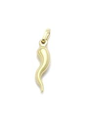 14K Gold Horn Italian Pendant Yellow Gold Pendant