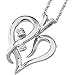 14K White Gold Diamond Heart Pendant With Chain title=