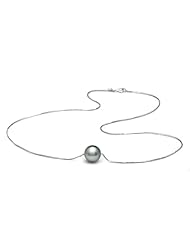 AAA Quality, 10.0-11.0 mm, Solitaire Collection Black Tahitian Pearl Solitaire Necklace