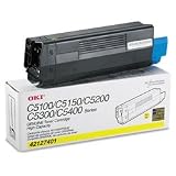 Okidata Oki C5100, C5200, C5300 & C5400 Compatible 42127401 High Yield Yellow Laser Toner Cartridge
