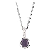 14K White Gold Amethyst and Diamond Ring w/Chain