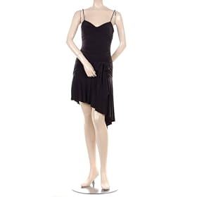 BCBG BLACK JERSEY RUCHED SASH COCKTAIL DRESS NEW M