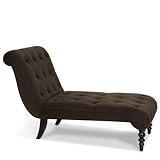 Chocolate Velvet Avenue Six Curves Tufted Chaise Lounge