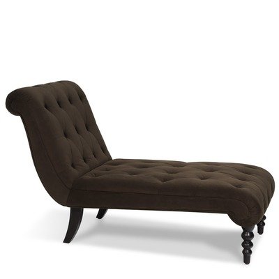 Avenue Six CVS72-C12 Curves Tufted Chaise Lounge in Chocolate Velvet C